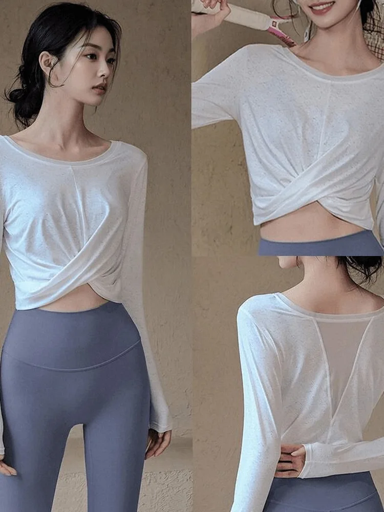 

Women's Yoga Fitn Sportswear Long Sve Pilates Training Top Qui Dry Breathable Moisture ng UV Protection Suit
