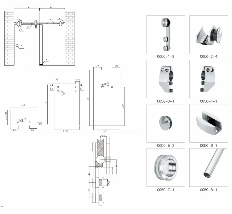 Imagem -05 - Banheiro Atacado Frameless Vidro Porta Deslizante Acessórios Hardware para Tela do Chuveiro do Banheiro Aço Inoxidável