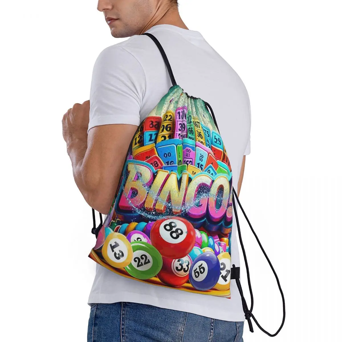 

Best Play Bingo Game For Bingo Players Backpacks Portable Drawstring Bags Sports Bag Book Bags for Man Woman School