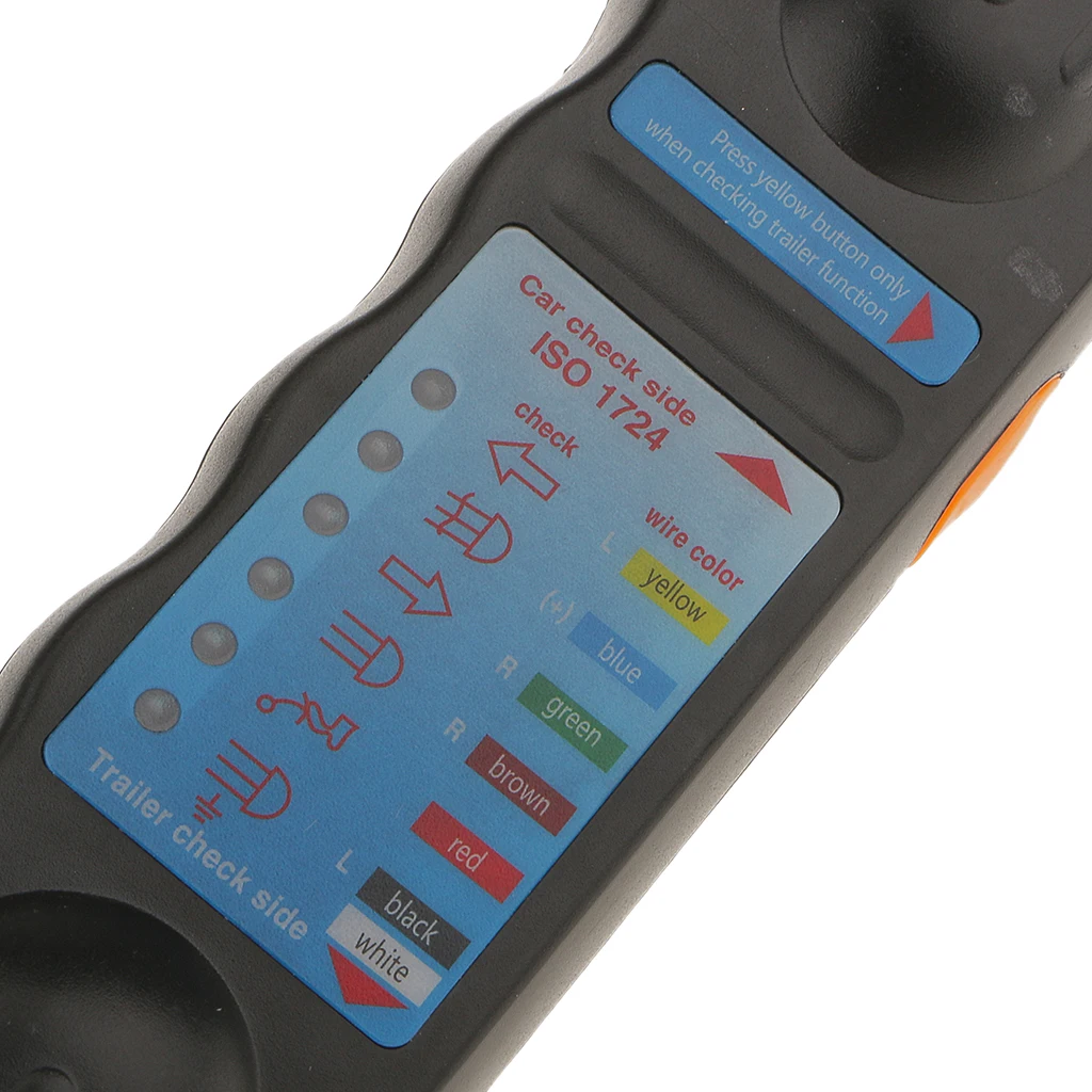 Professional Trailer Wiring Tester 7 Pin Plug Copper Resistance Meter LED Lights for Vehicle Towing Diagnostics