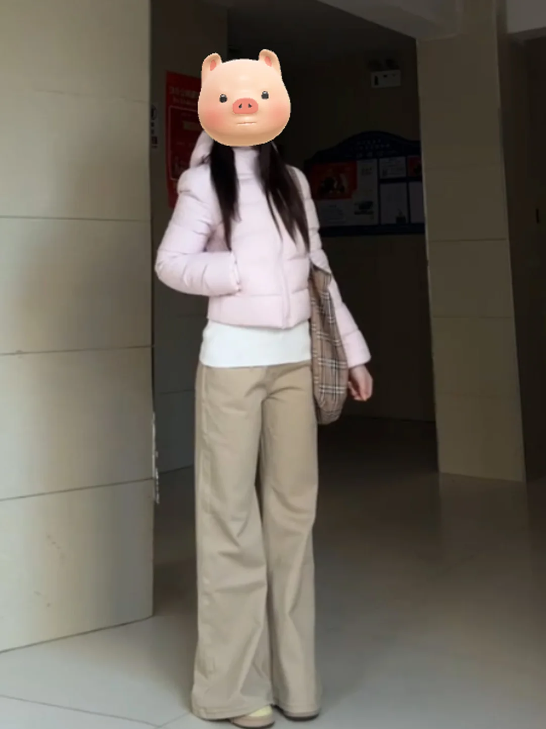 

Sweet Style Thickened Hooded Pink Cotton Jacket Women's Fashionable Winter Outerwear Korean Version Straight Cut Long Sleeve