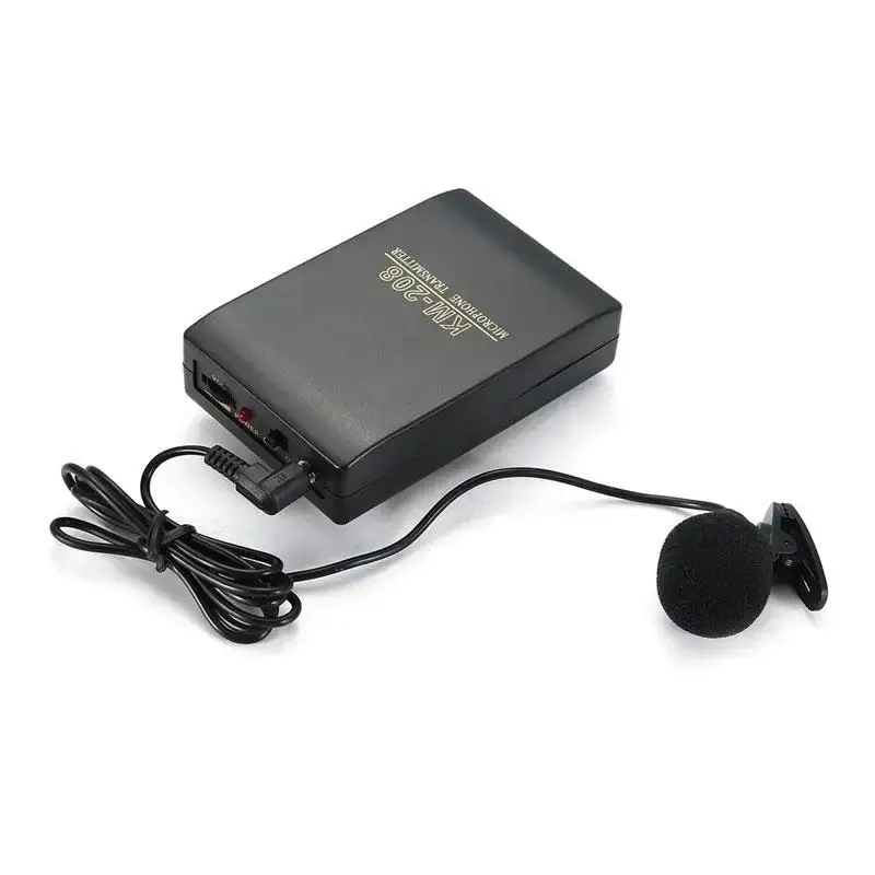 

KM208 Wireless Microphone Collar Clip-on Portable Neck Mic with Fm Transmitter Receiver Lapel Clip Mic for teaching conference