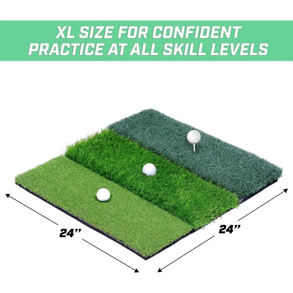 Golf Practice Hitting Mat - Huge 24 Inch x 24 Inch for Optimal Practice