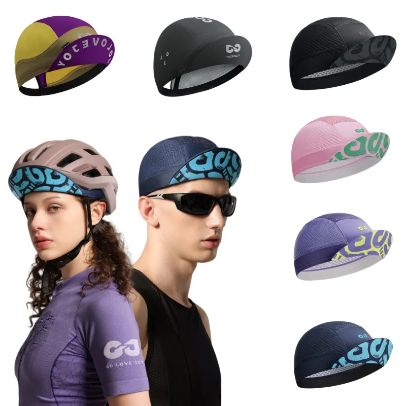 Boné de Ciclismo para Esportes ao Ar Livre para Homens e Mulheres, com Estampa de Sorvete e Desenho Animado, Secagem Rápida, Forro para Capacete, Balaclava de Verão para Bicicleta