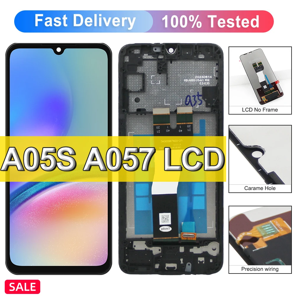 A05S LCD For Samsung A05S LCD SM-A057M SM-A057G/DSN SM-A057F/DS LCD Display with Frame Digitizer Assembly For A057 LCD Display