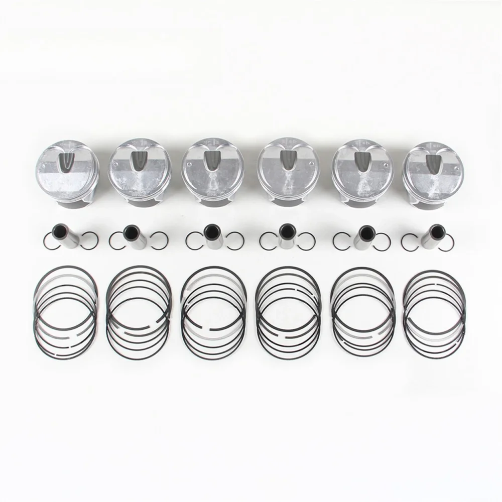 6PCS Engine Piston With Piston Ring Kit For GM Buick LaCrosse Cadillac SRX Chevrolet Equinox 3.0L V6 DOHC LF1 LFW Gas 10–13