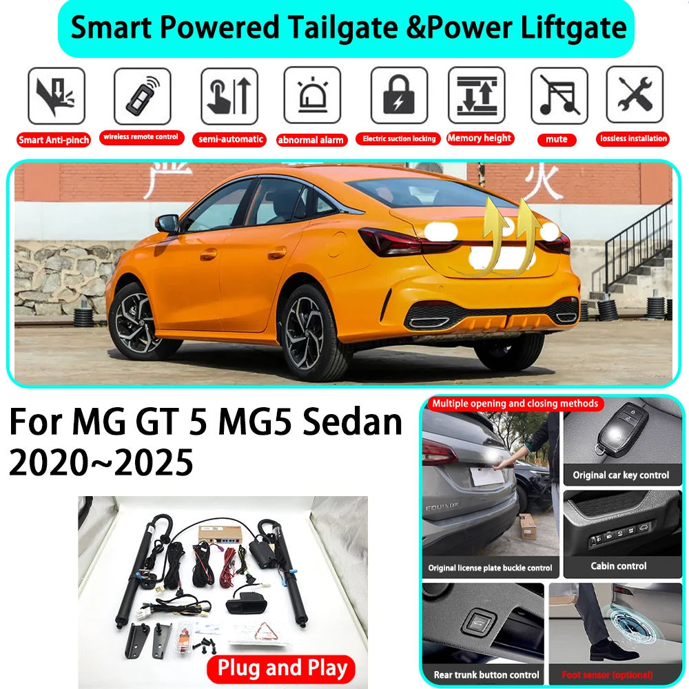  ﻿for MG GT 5 MG5 Sedan 2020~2025 OEM Smart Automatic Powered Tailgate Electric Power Tailgate Lift Kit Key Close Plug and Play