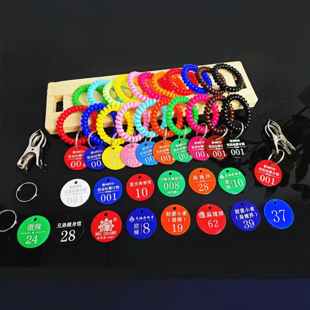 Number Label Card Acrylic Marker For Restaurant Dining Table Food Serving Management Tool With Ring Clip