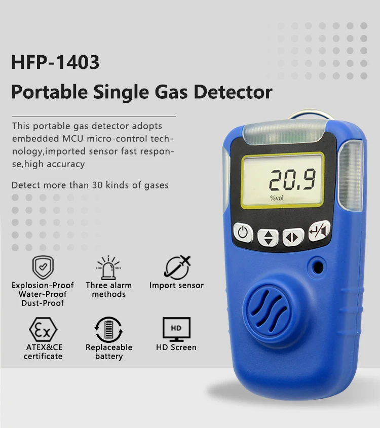 Portable Chlorine Gas Concentration Measure Meter Cl2 Gas Alarm Detector