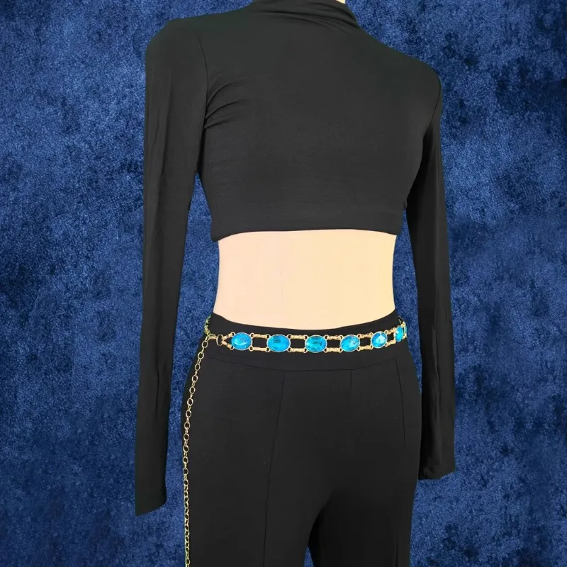 customized Belly Dance belt Colorful Diamond Waist Chain Skirt Waist Chain Versatile High End Oriental Dance Waist Accessories