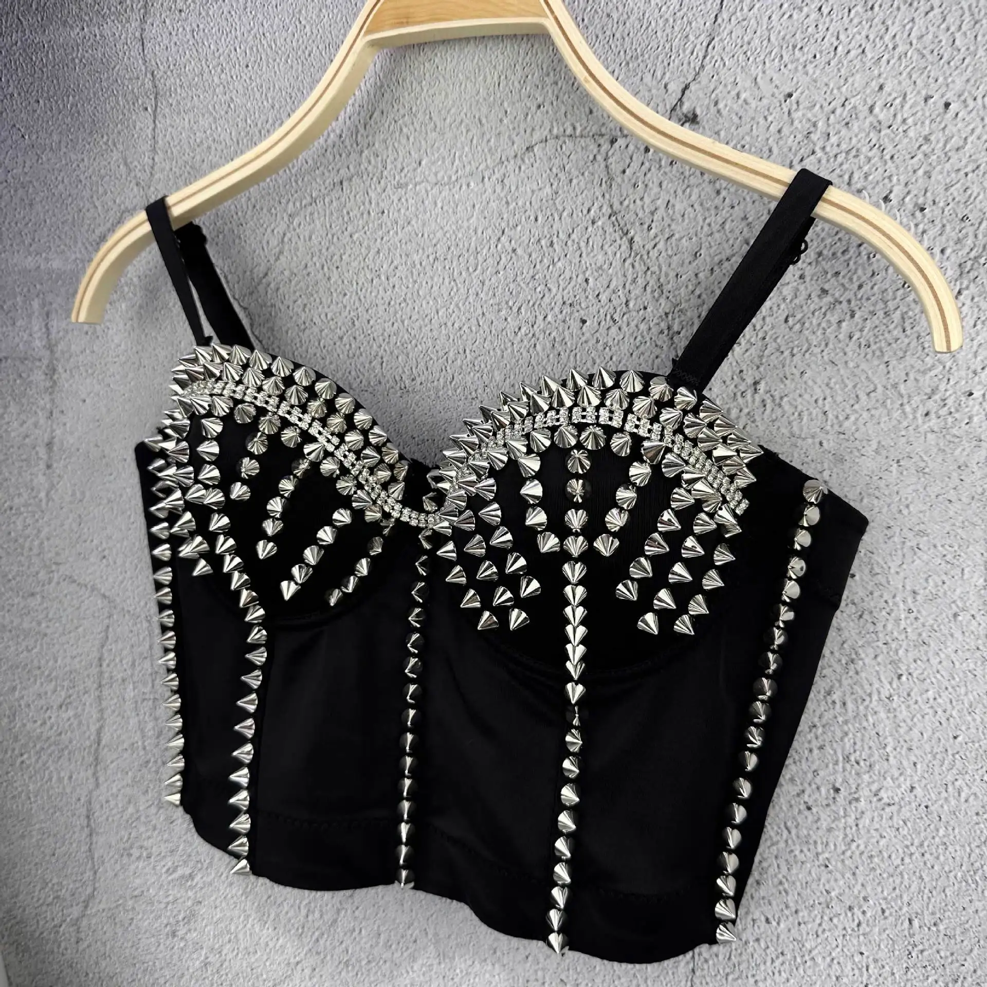 مشد بوستير مرصع بنمط فاسق للسيدات، توب قصير للمناسبات الخاصة، قمصان للحفلات المسائية، أزياء المسرح، ملابس نوم #2