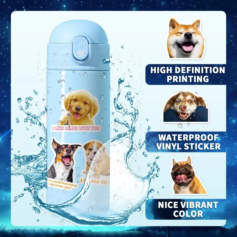 10/25/50pcs Funny Pet Dog Meme Stickers Graffiti for DIY Suitcase Water Bottle Phone Laptop Guitar Car Skateboard Scrapbooking