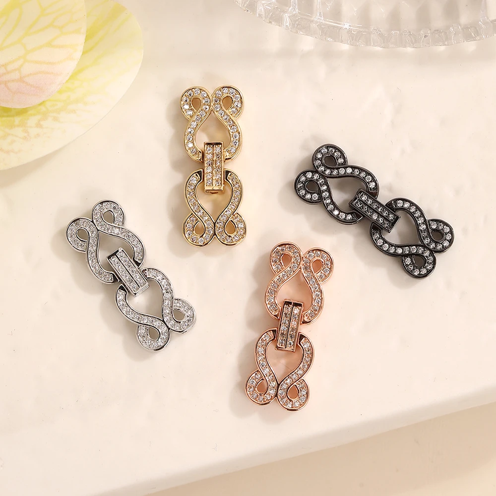 

BenS Brass cubic zirconia Clasps Hooks for Jewelry 4 colors Clasp Connectors accessories handmade DIY Jewelry materials K03