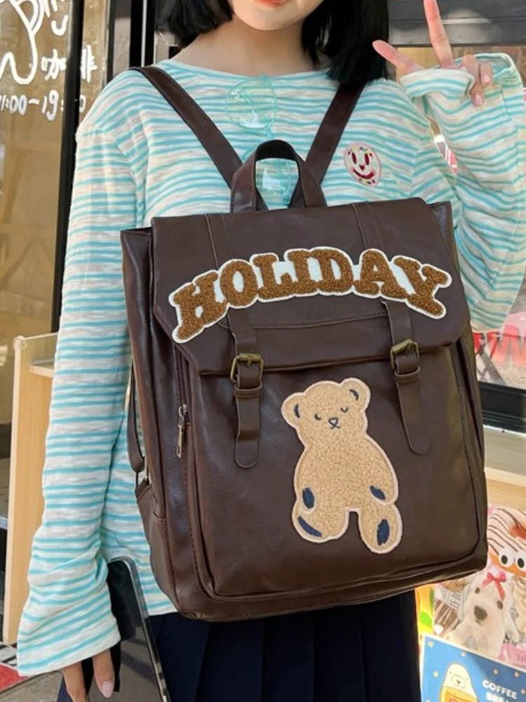 فتاة الموضة الكرتون شعبية على ظهره طالب الملابس عارضة الرياضة سعة كبيرة لطيف يده حقيبة تخزين Crossbody جديد #5