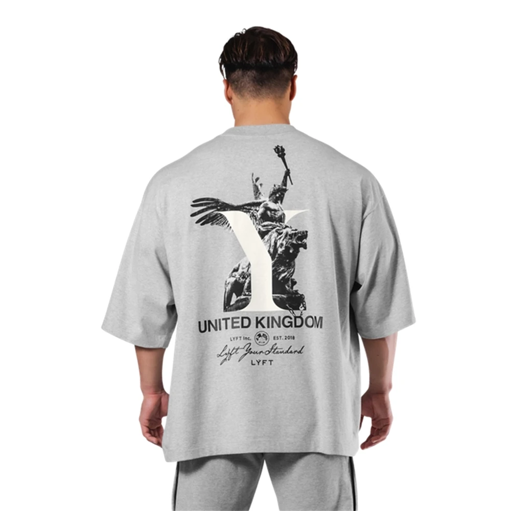 LYFT 2024 Letnie koszulki sportowe Mężczyźni Outdoor Fitness Training T-shirt Trend mody Bawełna Elastyczna koszulka do biegania z krótkim rękawem Gym Tee