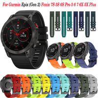 For Garmin Epix Gen 2 Quickfit 20/22/26mm Silicone Band Bracelet for Fenix 7S 6S 5S 7X 6X 5X Plus 7 5 6 Pro/935 Smartwatch Strap