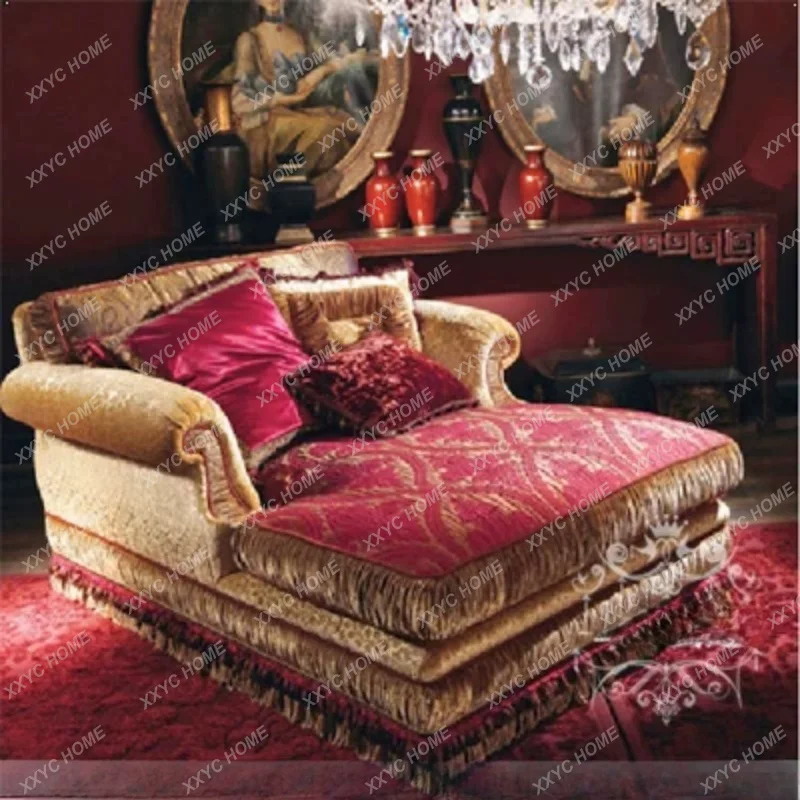 Princess sofa, double sofa, leisure balcony large sofa, fabric recliner