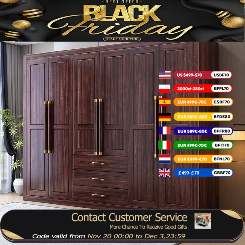 

Vintage Girl Wardrobe Clothing Rack Salon Underwear Design Cafe Bar Drawer Bed Head Closet Boho Guardaropa Wooden Home Furniture