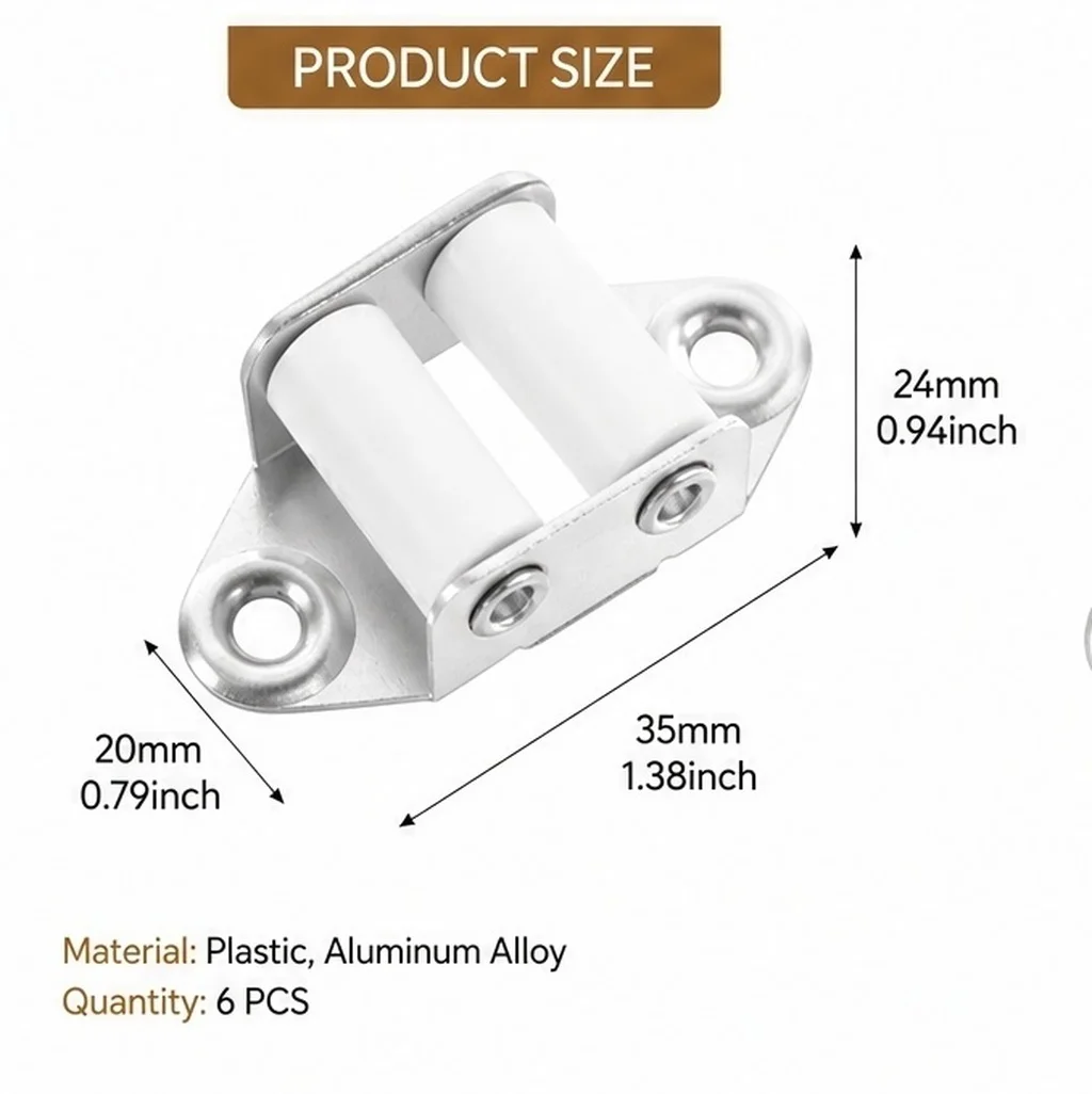 6Pcs Roller Blind Hardware Kit Aluminum Alloy Plastic Guides Easy Install Roller Shade Webbing Guides Curtain Fitting Accessory
