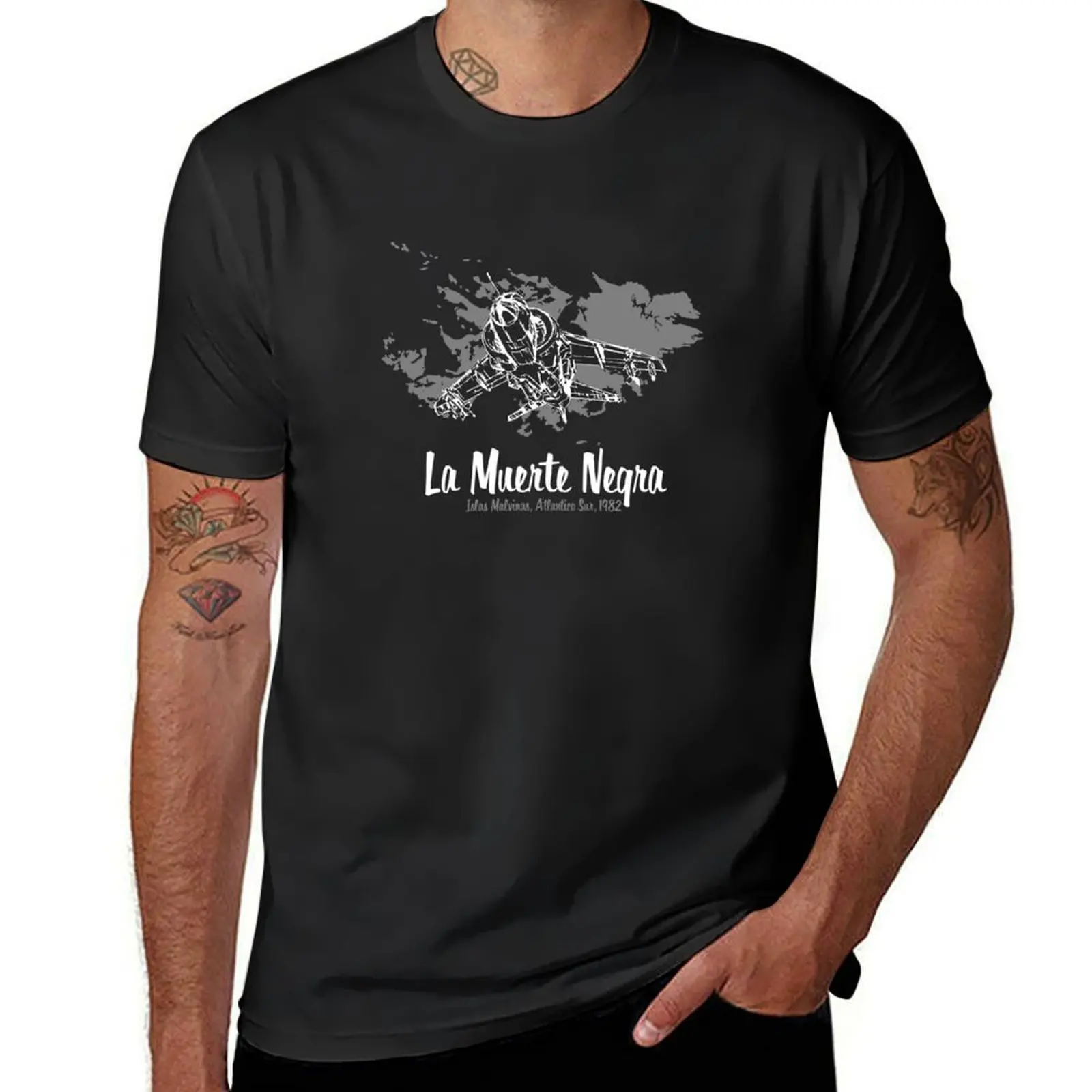 La muerte Negra เสื้อยืดผู้ชายขาวพิมพ์ลายสัตว์ไซส์ใหญ่เสื้อยืดแชมป์