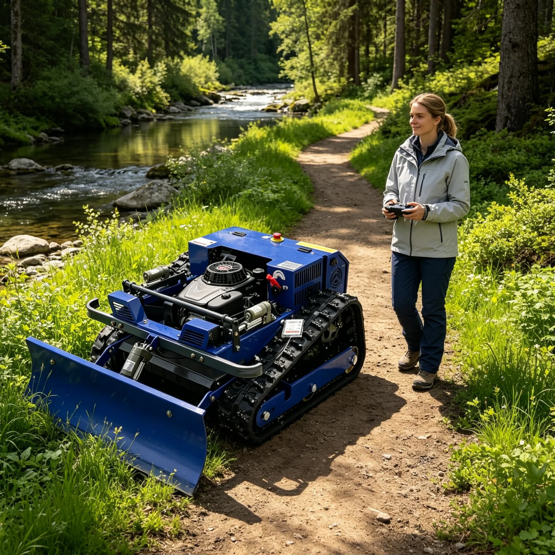 Customized For Multi‑Terrain Work Wireless Lawn Mower, Responsive Remote Signal For Far‑Distance Operation