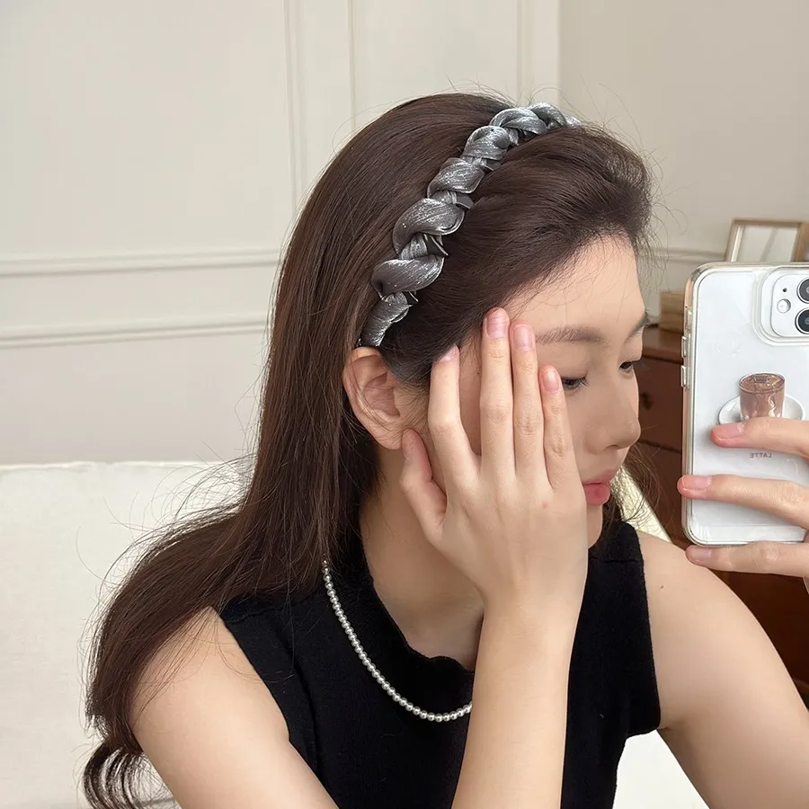 شبكة مطوي عقال للنساء جديد لامعة موجة الأسنان مشط عقال عالية الجمجمة أعلى ارتداء عقال غطاء الرأس