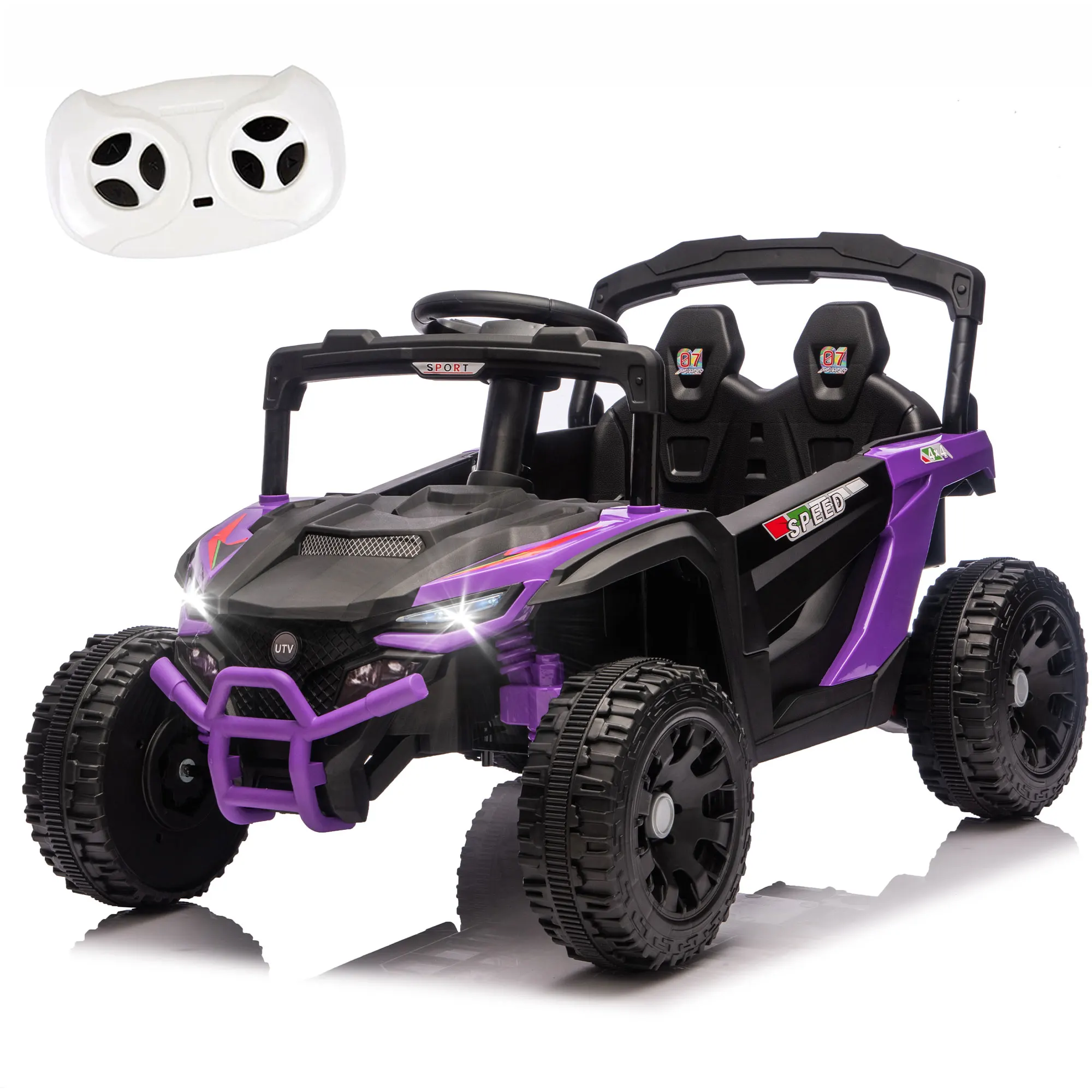 

Kids Electric Ride On Toy 24V 80W UTV with Bluetooth Remote Control Suspension Music Ages 3-5