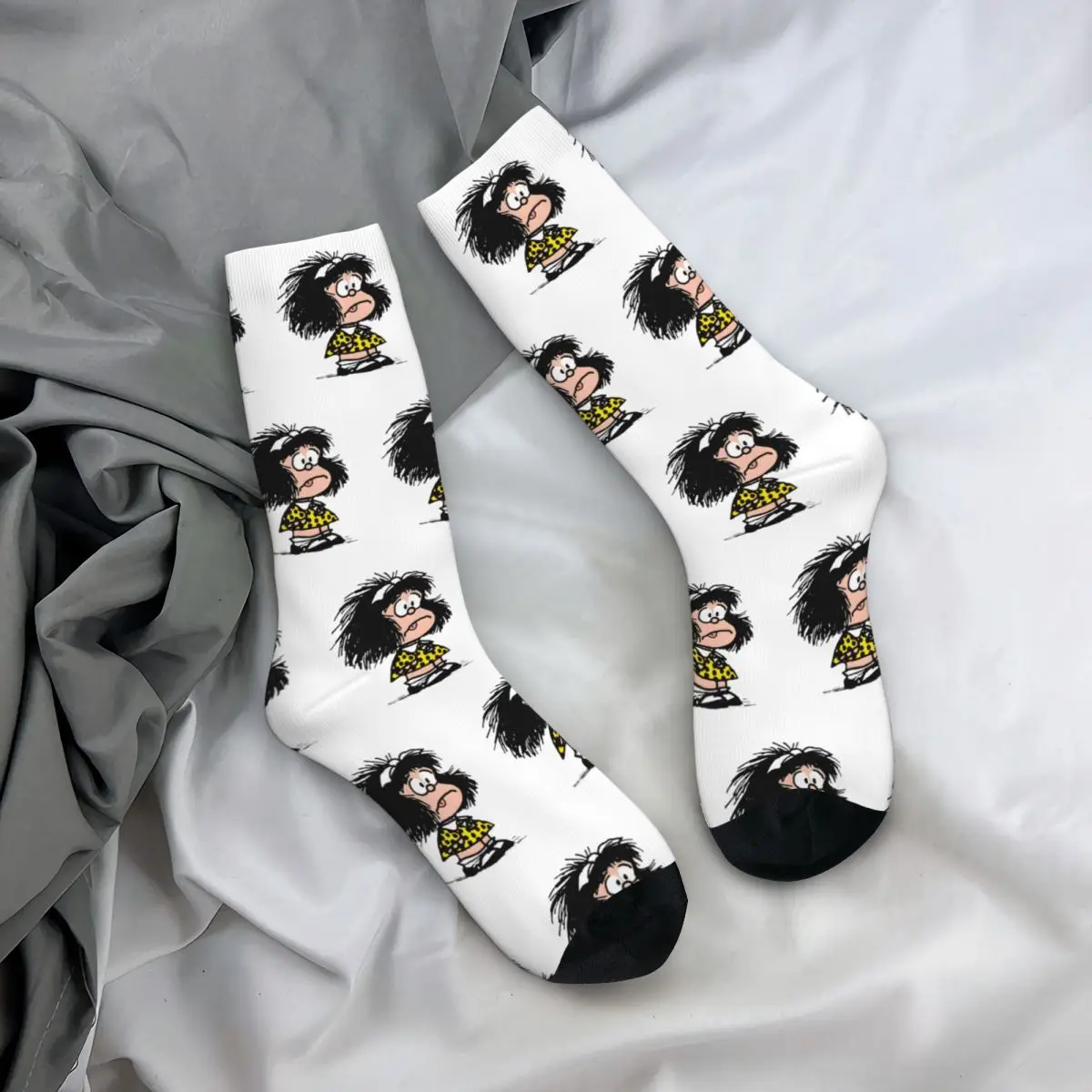 Calcetines de Mafalda Sad para hombre y mujer, medias informales, primavera, verano, otoño e invierno, regalo