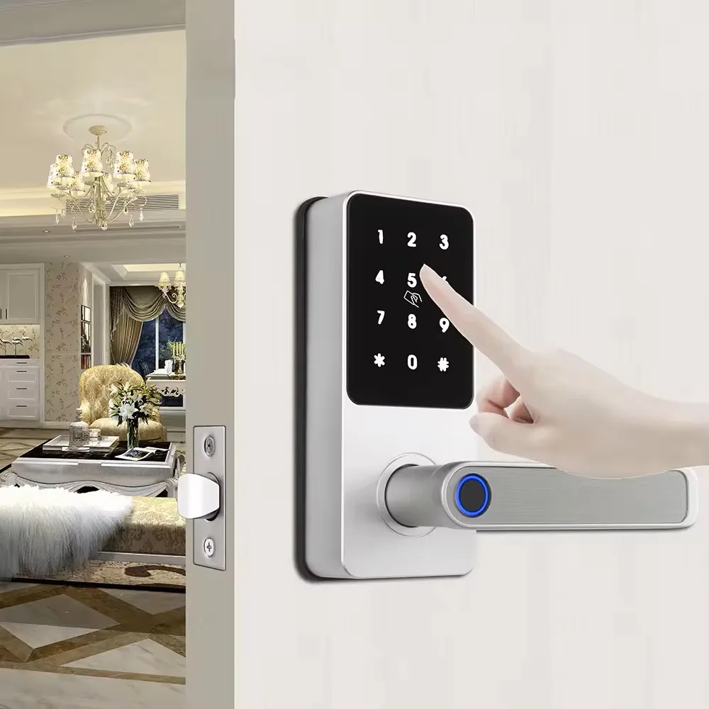 

C82 fingerprint password card key Smart Home Digital Entry Hotel TTlock App Controlled Smart Door Lock