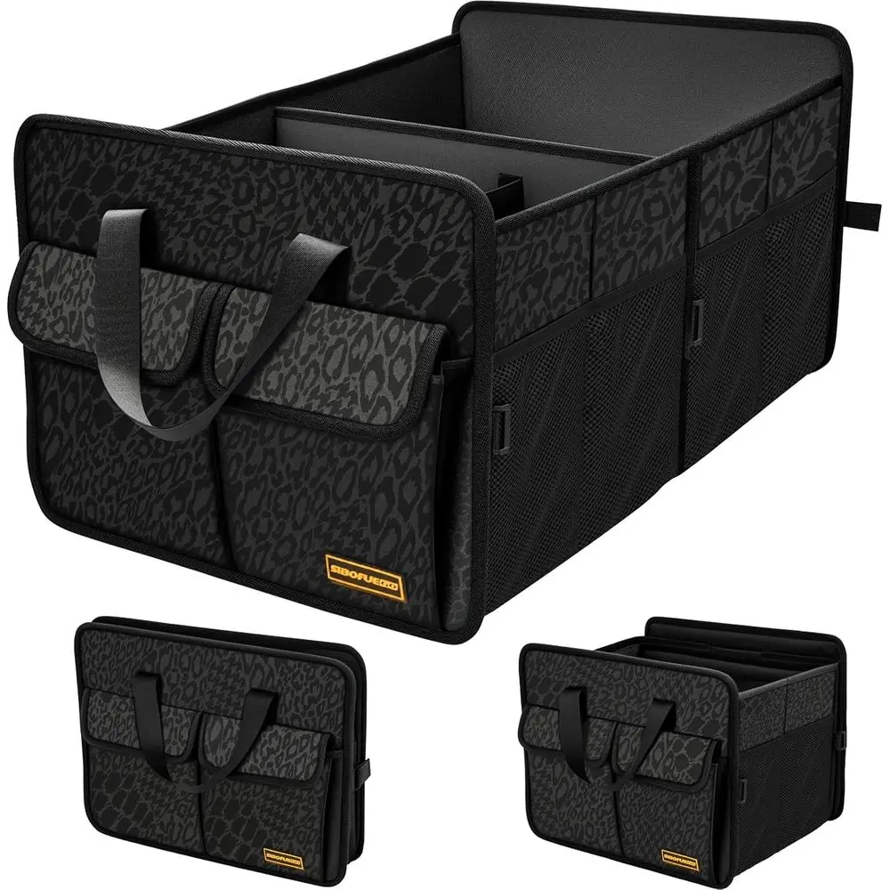 

Органайзер для багажника автомобиля – большой объем для внедорожников и седанов, цельная конструкция с жестким корпусом, складной и прочный (Black Leopard 70L)