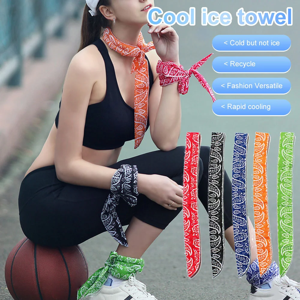 5 Styles Multifunction Neck Cooler Scarf Body Ice Cool Cooling Wrap Tie Headband Refreshing Bandana Wrist Towel For women girls