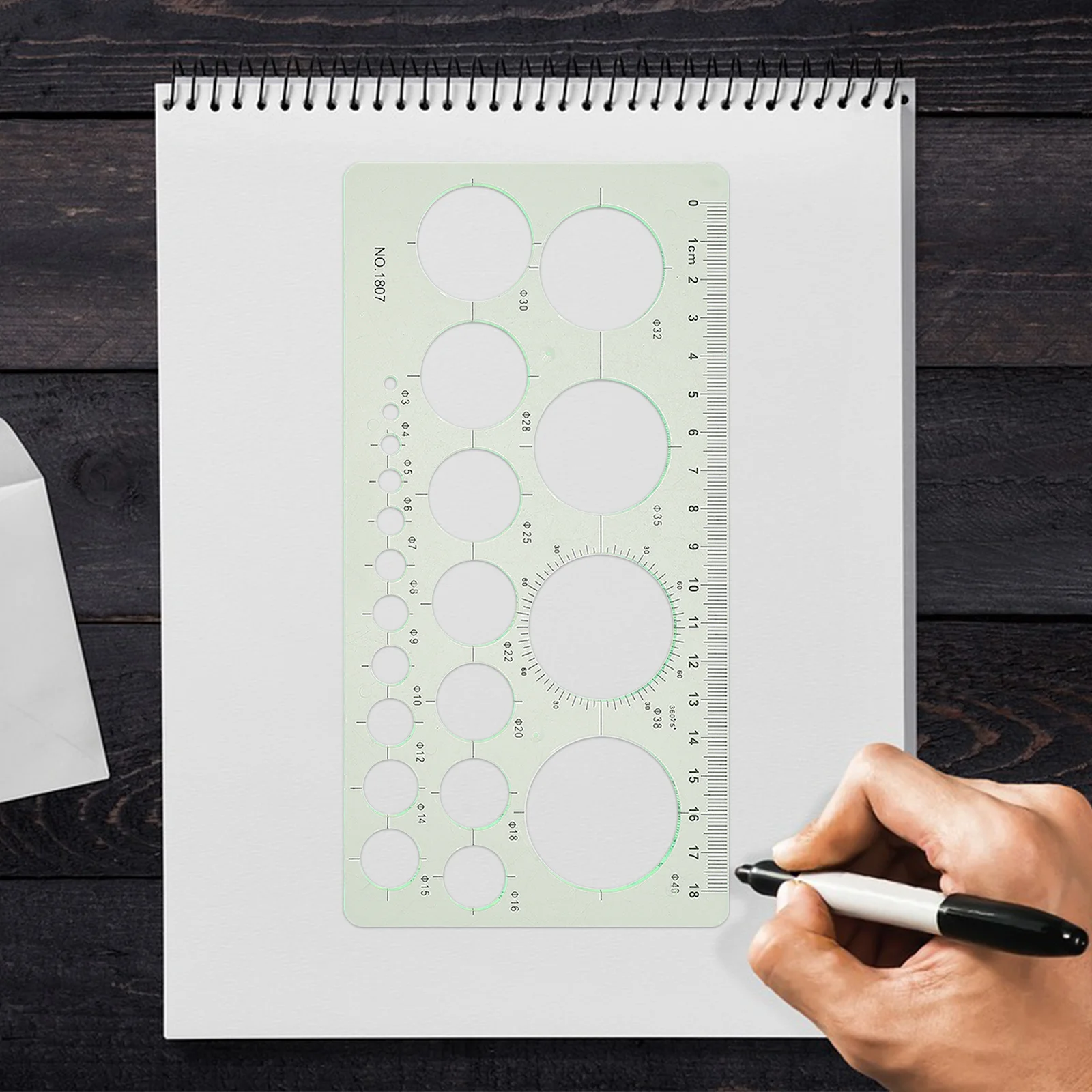 9pcs Measuring Template Ruler Plastic Geometric Drawing Stencils Set For Office Home School Architecture Engineering Artwork