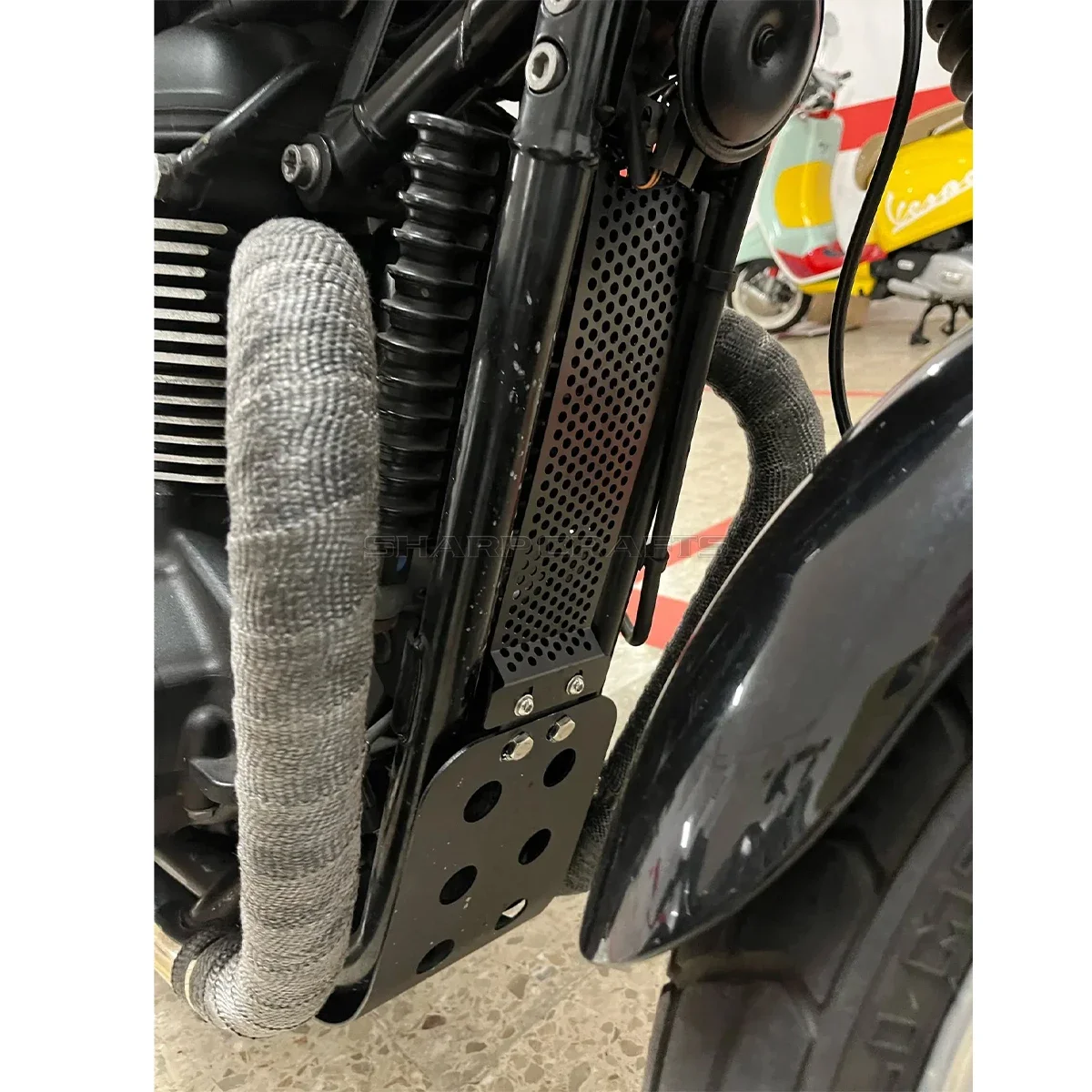 Motorcycle Accessories Engine Guard Oil Cooler Cover Cap Net For Triumph Bonneville T100 SE Thruxton 900 Steve Mcqueen Scrambler view 5