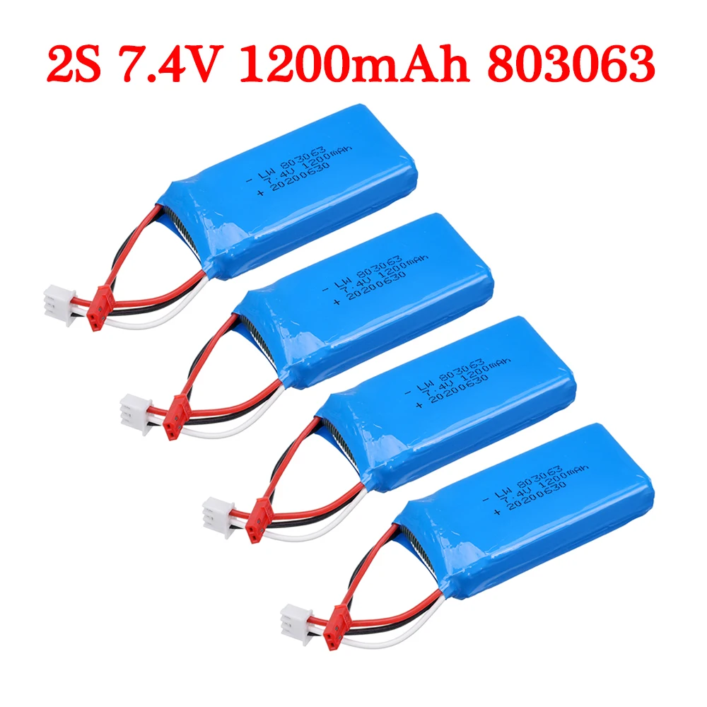 5pcs 7.4V 1200mAH Lipo Battery For WLtoys V353 V666 RC quadrocopter X6 H16 7.4 V 1200 mAH battery 723060 2S 7.4 Lipo battery