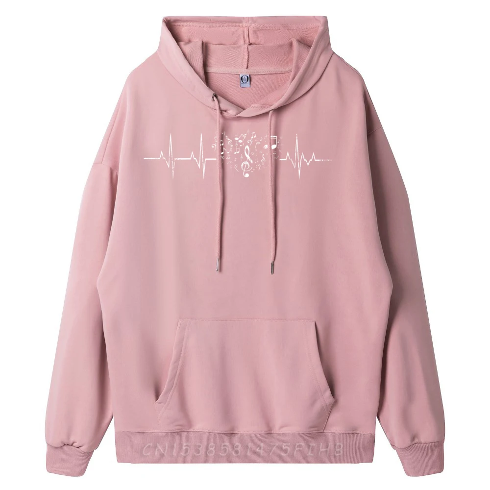 Heartbeat Music Notes Instrumental ครูและนักเรียนกราฟิกเสื้อผู้ชายฤดูใบไม้ผลิเส้นใยโพลีเอสเตอร์ Hoodies ผู้ชาย