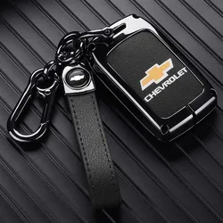 Leather Car Key Case Cover Shell For Chevrolet Silverado GMC Sierra 1500 2500HD 3500HD Terrain Acadia 2020 2021 2022 Accessories