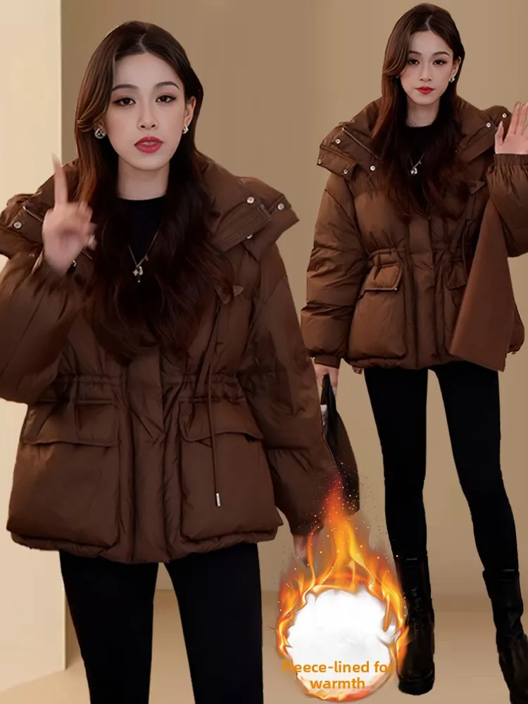 Anclara Red Fce forrado de algodón Jaet mujer Otoño Invierno nuevo Sle tamaño pequeño cálido abrigo de moda prendas de vestir exteriores