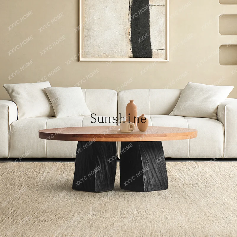 creative all solid wood art coffee table living room high-end coffee table design simple