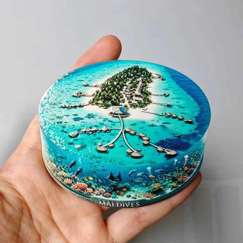 Maldives Fridge Stickers MetalA Alloy Material Diving Souvenirs Kani Islands Fridge Stickers Birthday