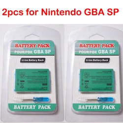 3.7V 850mAh Rechargeable Lithium-ion Battery Pack For Nintendo GBA SP Gameboy Advance SP Replacement Batteries with Screwdriver