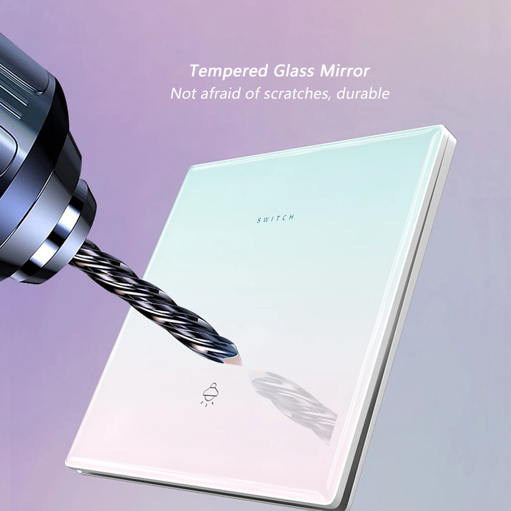 International Electrician Concealed Installation 86 Ultra-thin Tempered Glass Personalized Gradient Color Switch One Open