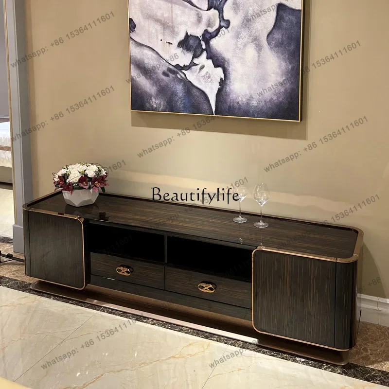 

Индивидуальный комплект тумб для телевизора в стиле лайт-люкс для гостиной, напольный шкаф из массива дерева