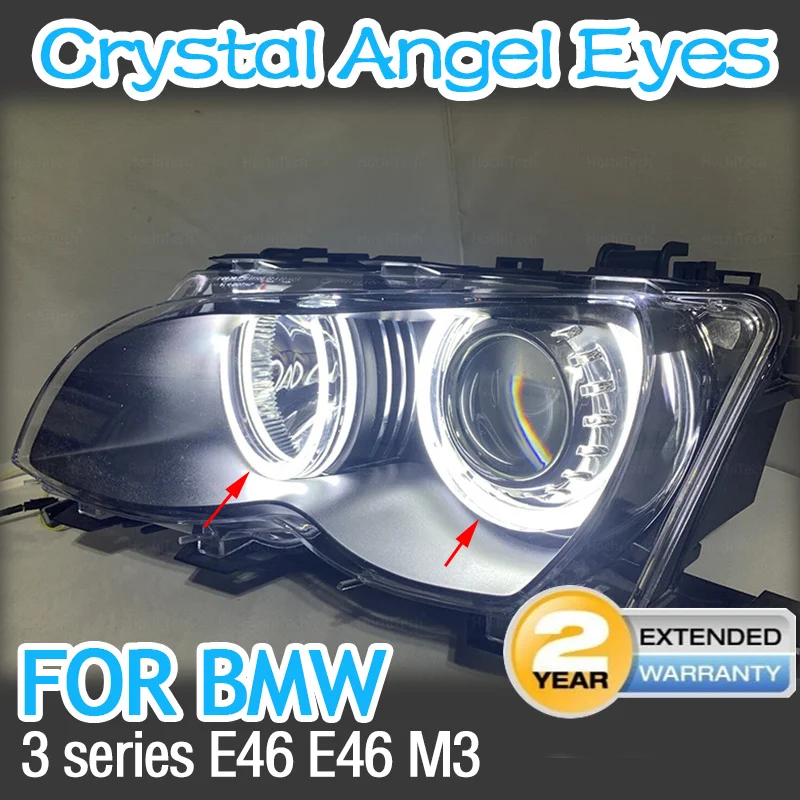 Crystal White LED Angel Eye Kit Daytime Running Light for BMW 3 Series E46 316i 318i 320d 320i 323i 328i 330i 325xi 330d