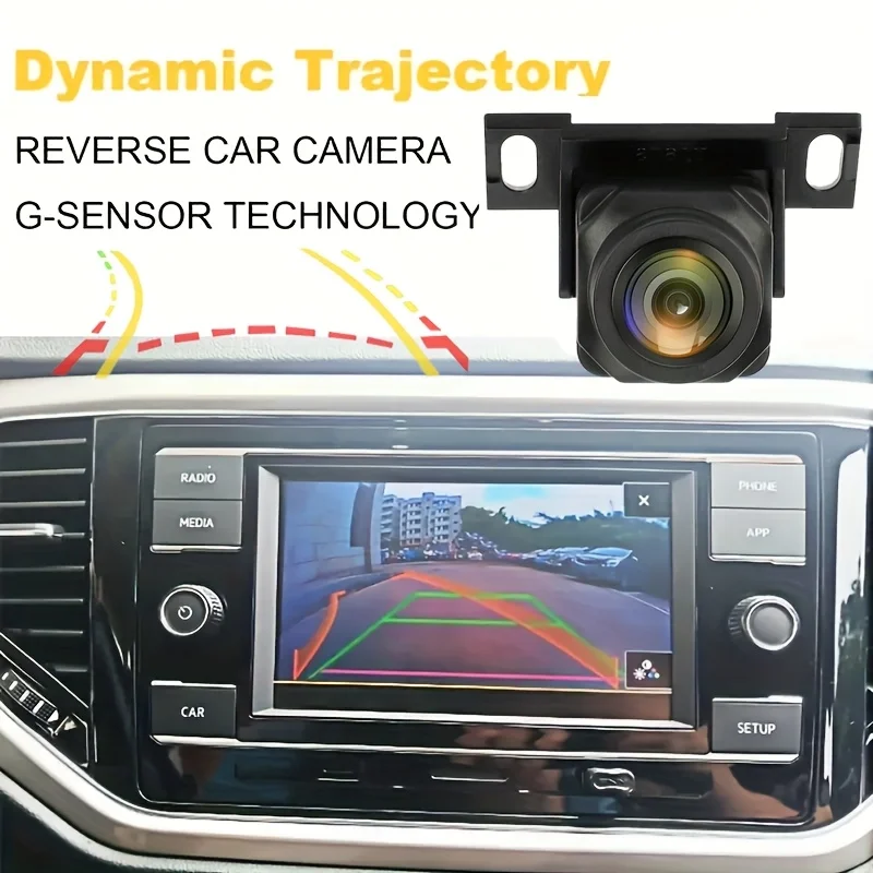 Intelligent Dynamic Trajectory Car Rear View Camera with Moving Guide Line,Night Vision, Universal Automatic Reversing Monitor