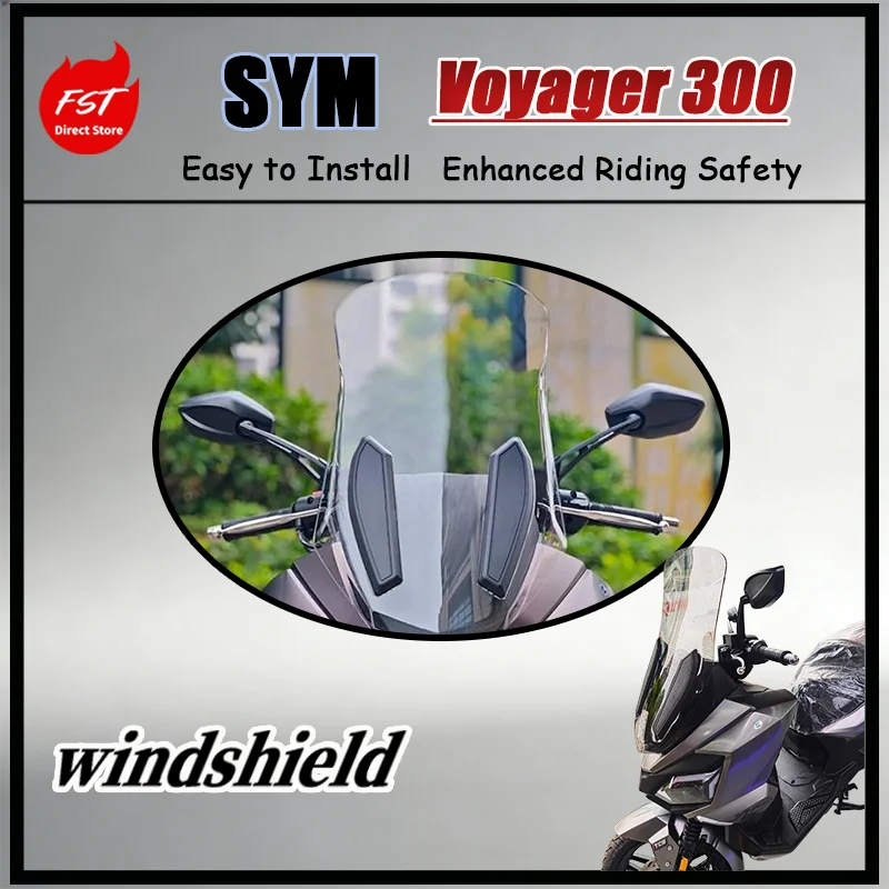 

FOR SYM Voyager 300 Windshield Extension Panel - Dedicated Aerodynamic Design to Reduce Wind Resistance Riding Shield
