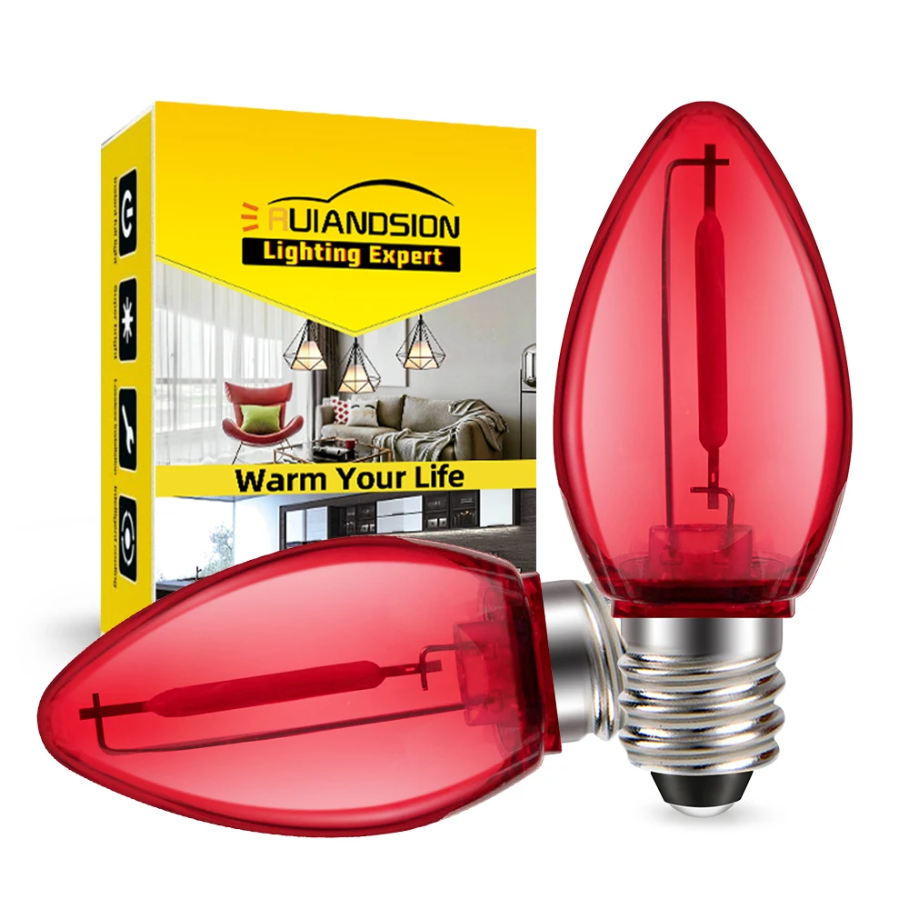 2x E12 LED Bulb 24V 110V 220V Red Screw-in for Chandelier Holiday Light String Wall Night Display Light Blue Green Yellow Orange