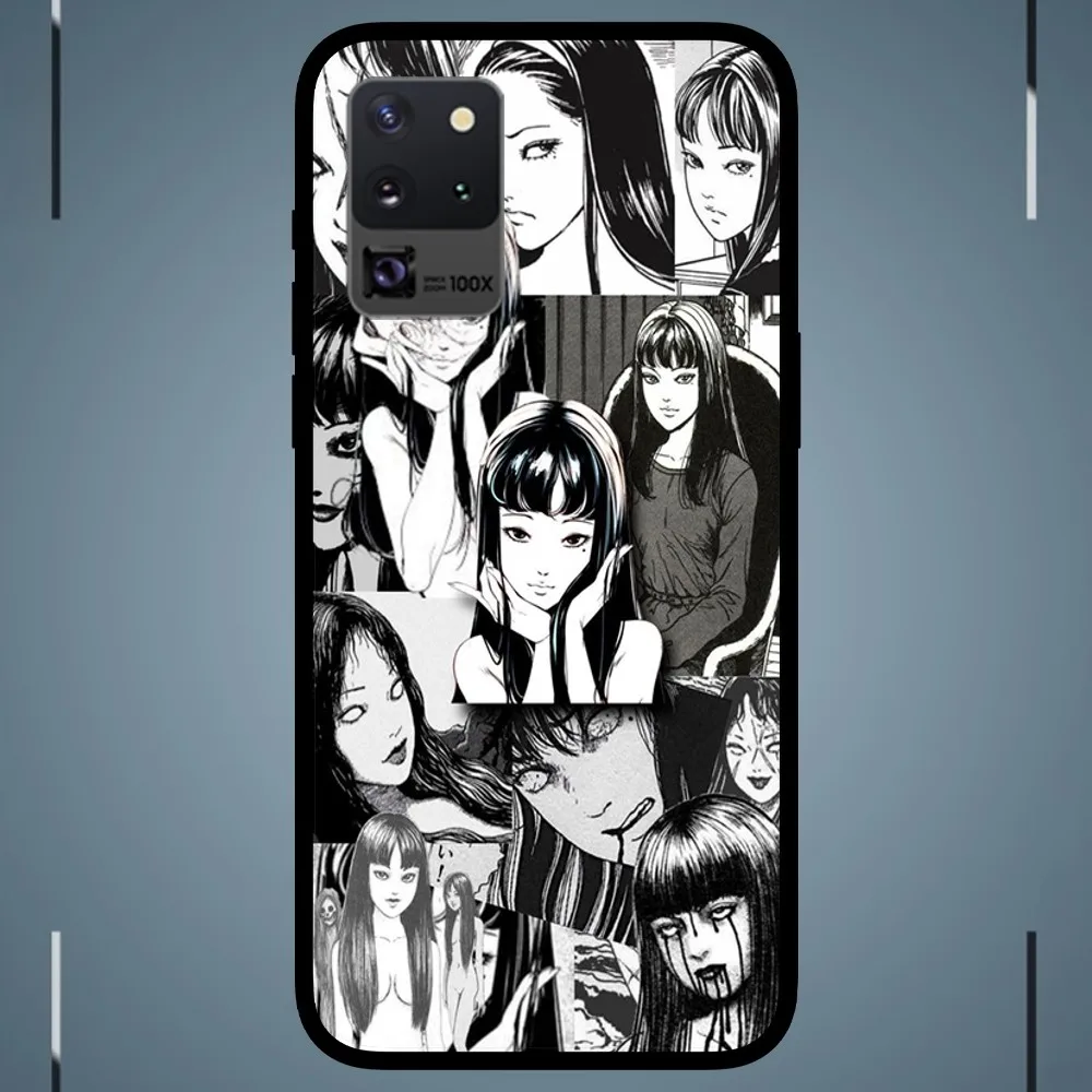 Cartoon T-Tomie K-Kawakami Phone Case For Samsung Galaxy S24 S23 S22 S21 S20 FE Note 20 Ultra 5G Black Phone Case