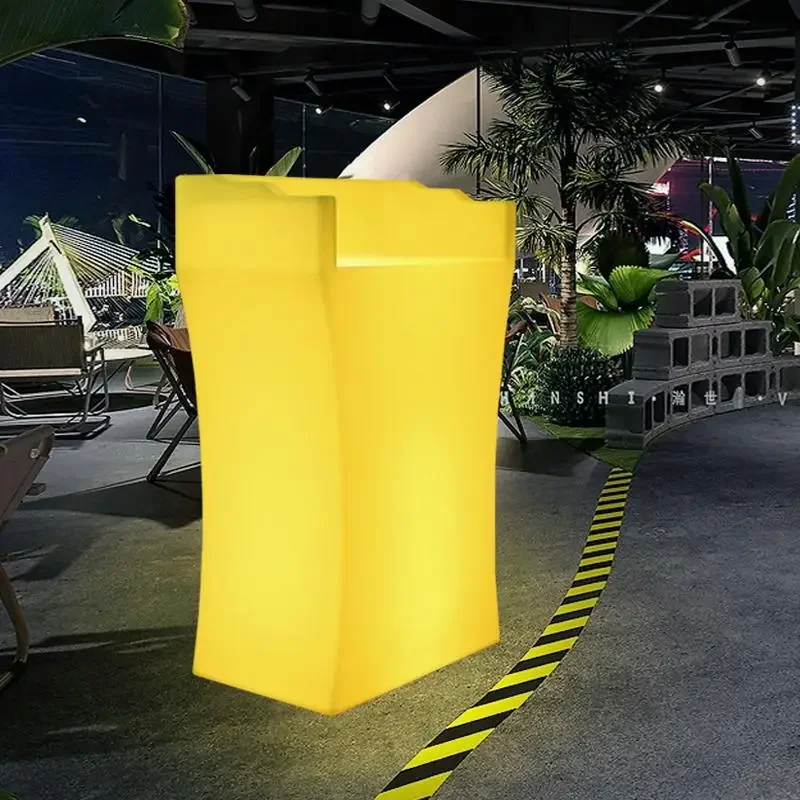 Beauty Salon LED Rechargeable Reception Table Glowing Cash Counter Spa Reception Desk Waterproof Lighted Up Bar Coffee Table