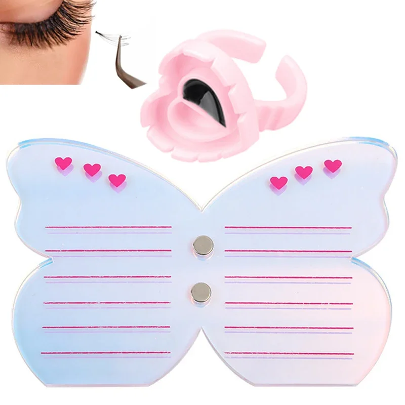 Acryl Wimpern Verlängerung Werkzeug Gepfropfte Wimpern Halter Bunte Palette Mit Magnetische Saug Skala Platte Lash Make-Up-Tools