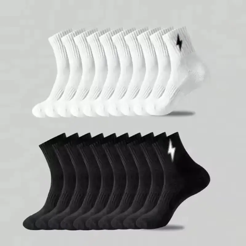 

10 pairs of men's and women's high tube socks, sweat absorbing and odor proof sports socks, simple and comfortable, solid color